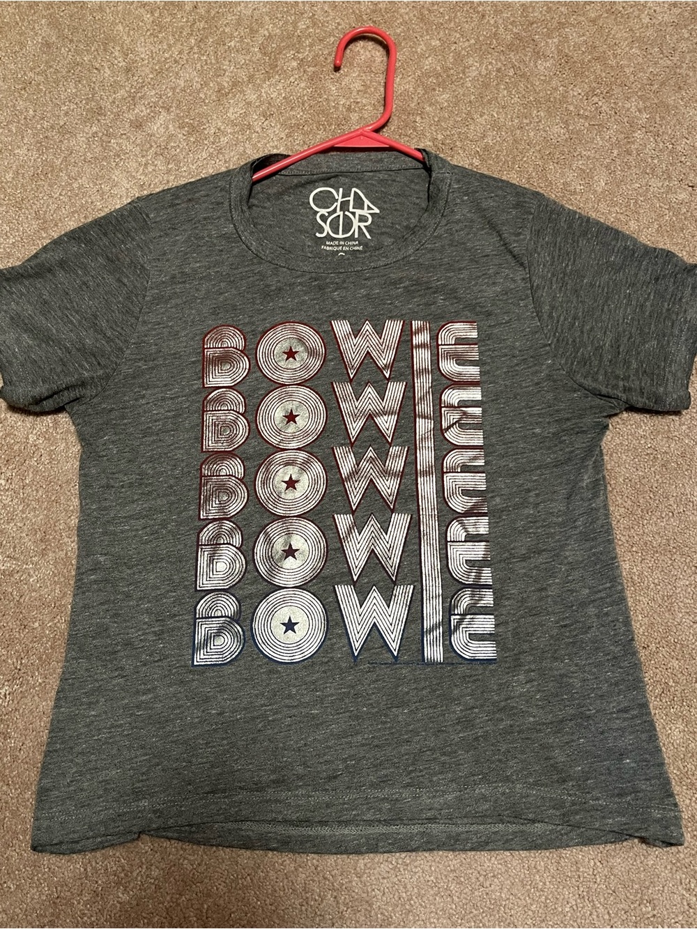 Gray Bowie Graphic Short Sleeve Tee